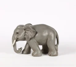 Hi-Line Gifts Finials-17" Gray Exotic Elephant With Trunk Down Outdoor Garden Statue