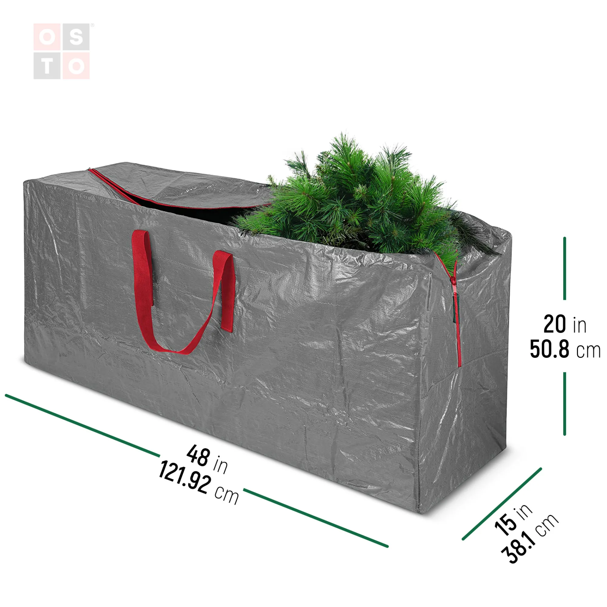 osto Tree Storage-48" Gray Waterproof Artificial Christmas Tree Storage Bag