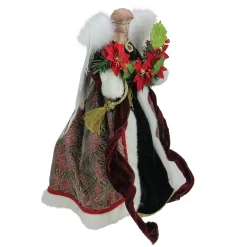 Roman Angels-16" Green And Red Holly Berry Christmas Angel Tree Topper