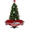 Northlight Snowing-6' Green And Red Musical Lighted Snowing Artificial Christmas Tree, White Led Lights