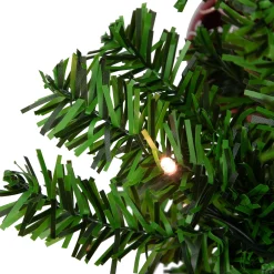 Northlight Snowing-6' Green And Red Musical Lighted Snowing Artificial Christmas Tree, White Led Lights