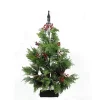Allstate Unlit-36" Green And Red Slim Mixed Cedar Artificial Christmas Tree - Unlit