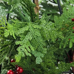 Allstate Unlit-36" Green And Red Slim Mixed Cedar Artificial Christmas Tree - Unlit