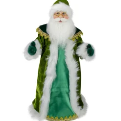 Northlight Santa Claus-18" Green And White Irish Christmas Santa Claus Tree Topper - Unlit