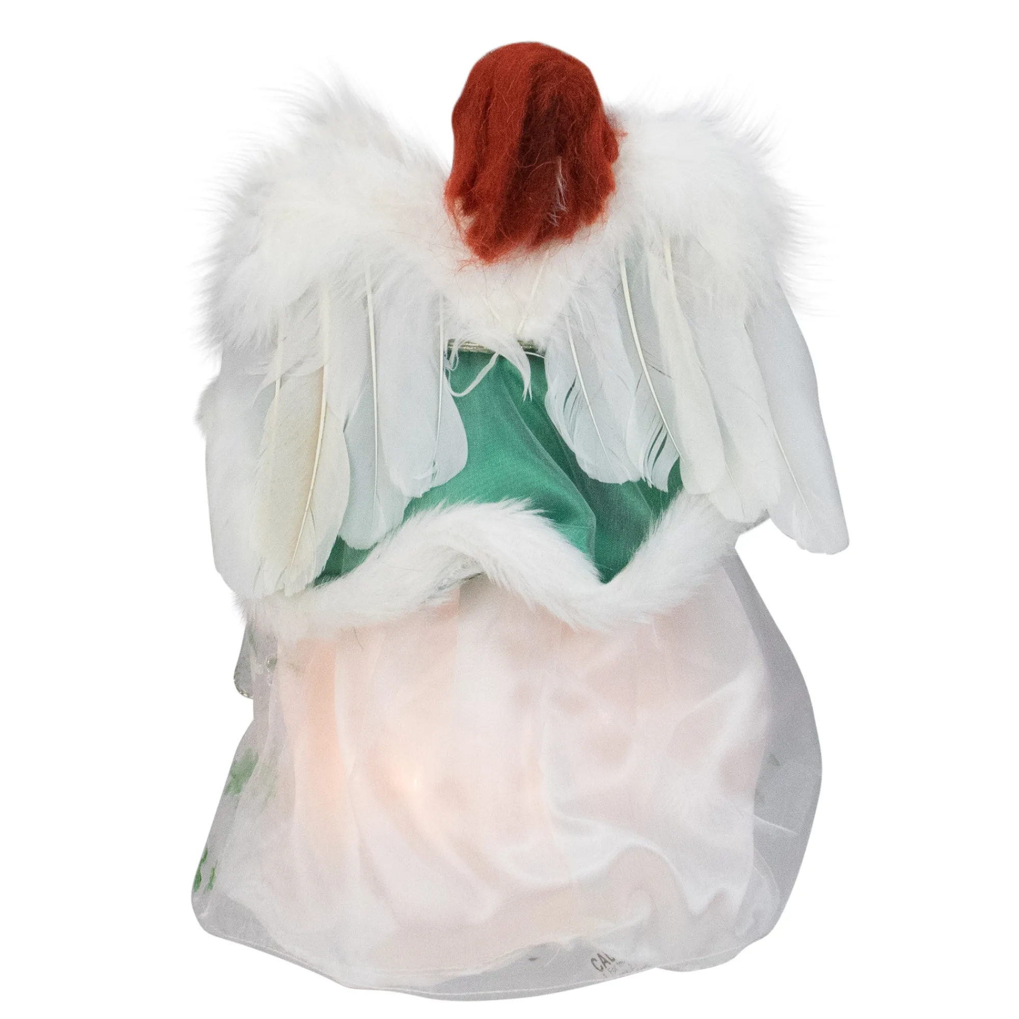 Kurt Adler Angels-12" Green And White Shamrock Irish Angel Tree Topper