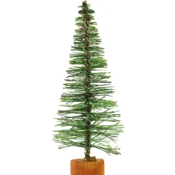 Vickerman Unlit-5" Green Bottle Brush Artificial Mini Pine Christmas Tree - Unlit
