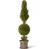 National Tree Topiaries-60" Green Cone And Ball Juniper Spiral Artificial Christmas Topiary