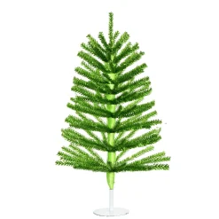 KSA Unlit-1.5' Green Foil Miniature Artificial Christmas Tree Tabletop Decoration, Unlit