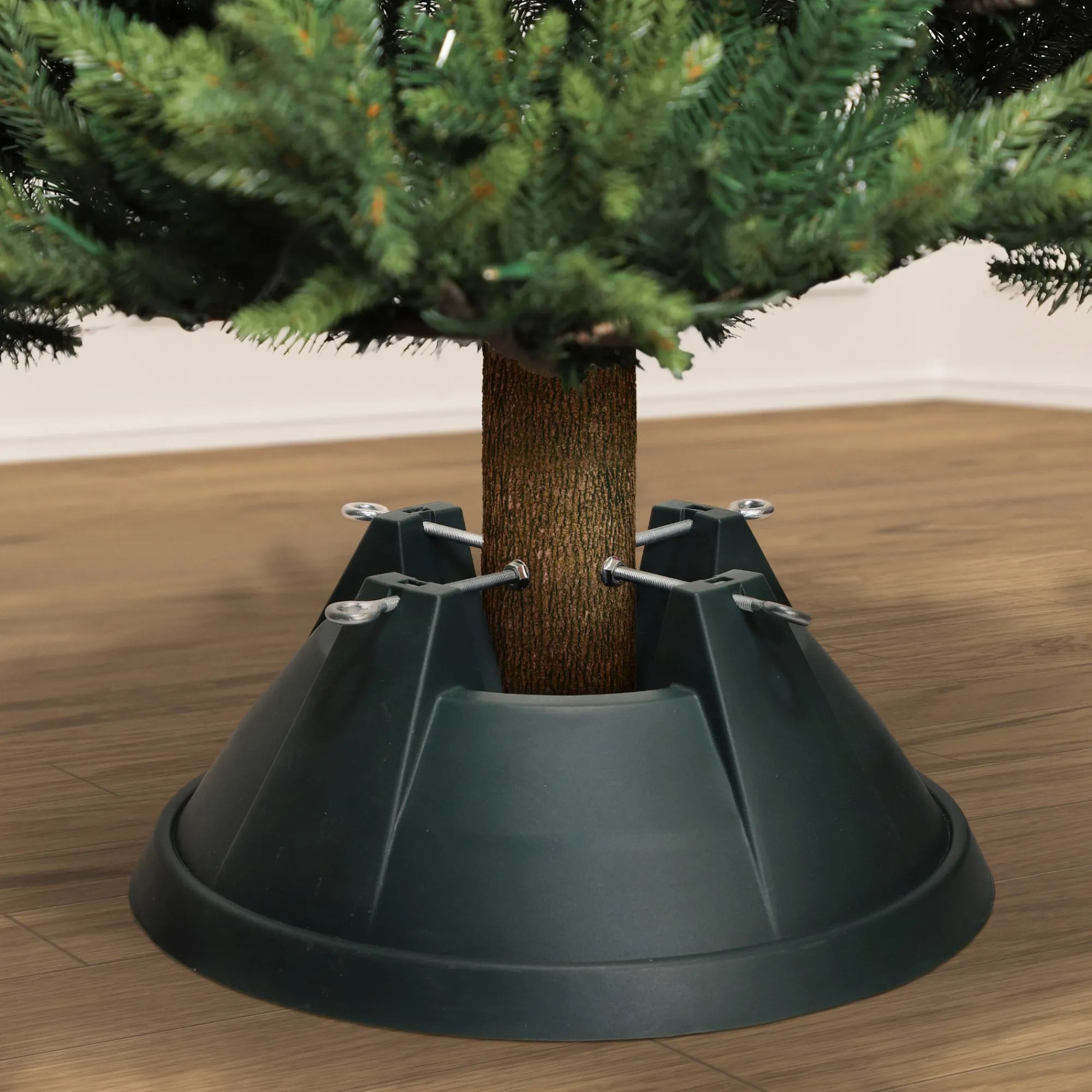 CC Christmas Decor Real Tree Stands-19" Green Live Christmas Tree Stand - For Trees Up To 8Ft Tall