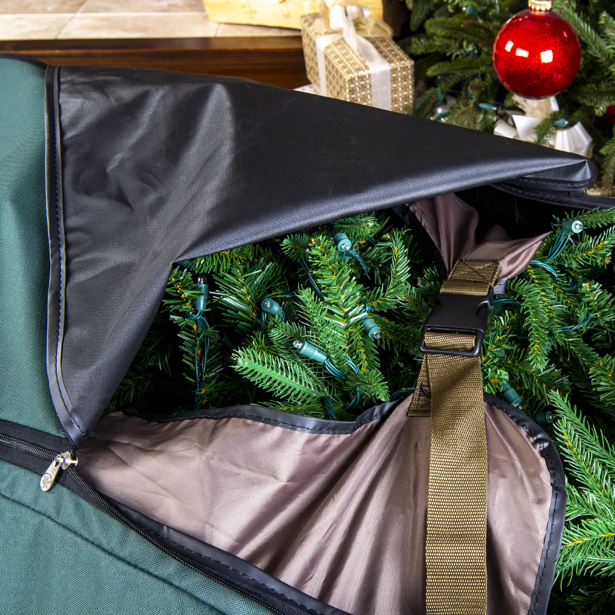 Northlight Tree Storage-58" Green No Drag Big Wheel Christmas Tree Storage Duffel Bag