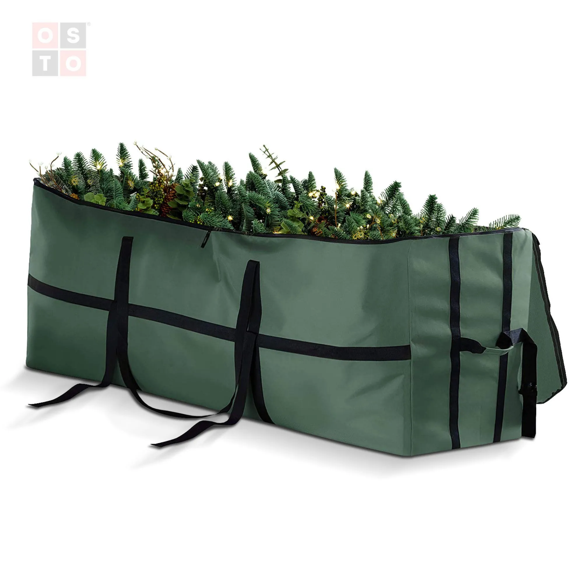 osto Tree Storage-59" Green Rectangular Tear Resistant Artificial Christmas Tree Storage Bag
