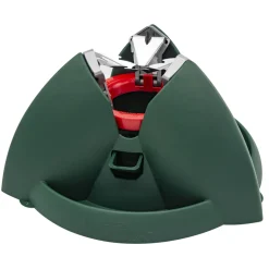Outdoor Living and Style Artificial Tree Stands-19" Green, Red, And White Plastic Santa's Tree Stand With Reservoir