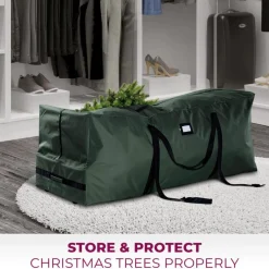 osto Tree Storage-48" Green Rolling Tear Resistant Artificial Christmas Tree Storage Bag