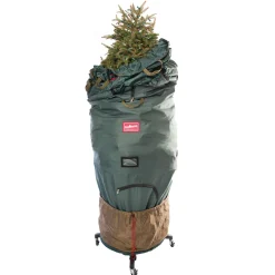 Tree Keeper Tree Storage-95" Green Upright Christmas Tree Large Storage Bag With Rolling Tree Stand