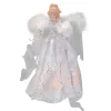 Kurt Adler Angels-14" Ice Palace Lighted Angel Christmas Tree Topper - Clear Lights