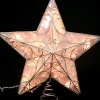 KSA Stars-14" Ice Palace Lighted Scrolling Silver Star Christmas Tree Topper- Clear Lights