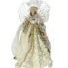 Northlight Angels-16" Ivory And Gold Angel In Sequined Gown Christmas Tree Topper