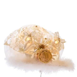 CC Christmas Decor Angels-12" Ivory And Gold Colored Decorative Christmas Indoor Accent Lighted Angel Tree Topper
