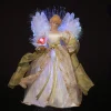 KSA Angels-12" Ivory And Gold Lighted Fiber Optic Angel Christmas Tree Topper