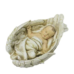 Roman Finials-15" Joseph's Studio Baby In Angel Wings Outdoor Garden Statue