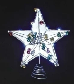 Roman Stars-15" Led Lighted Battery Operated Mirrored Star Christmas Tree Topper With Timer