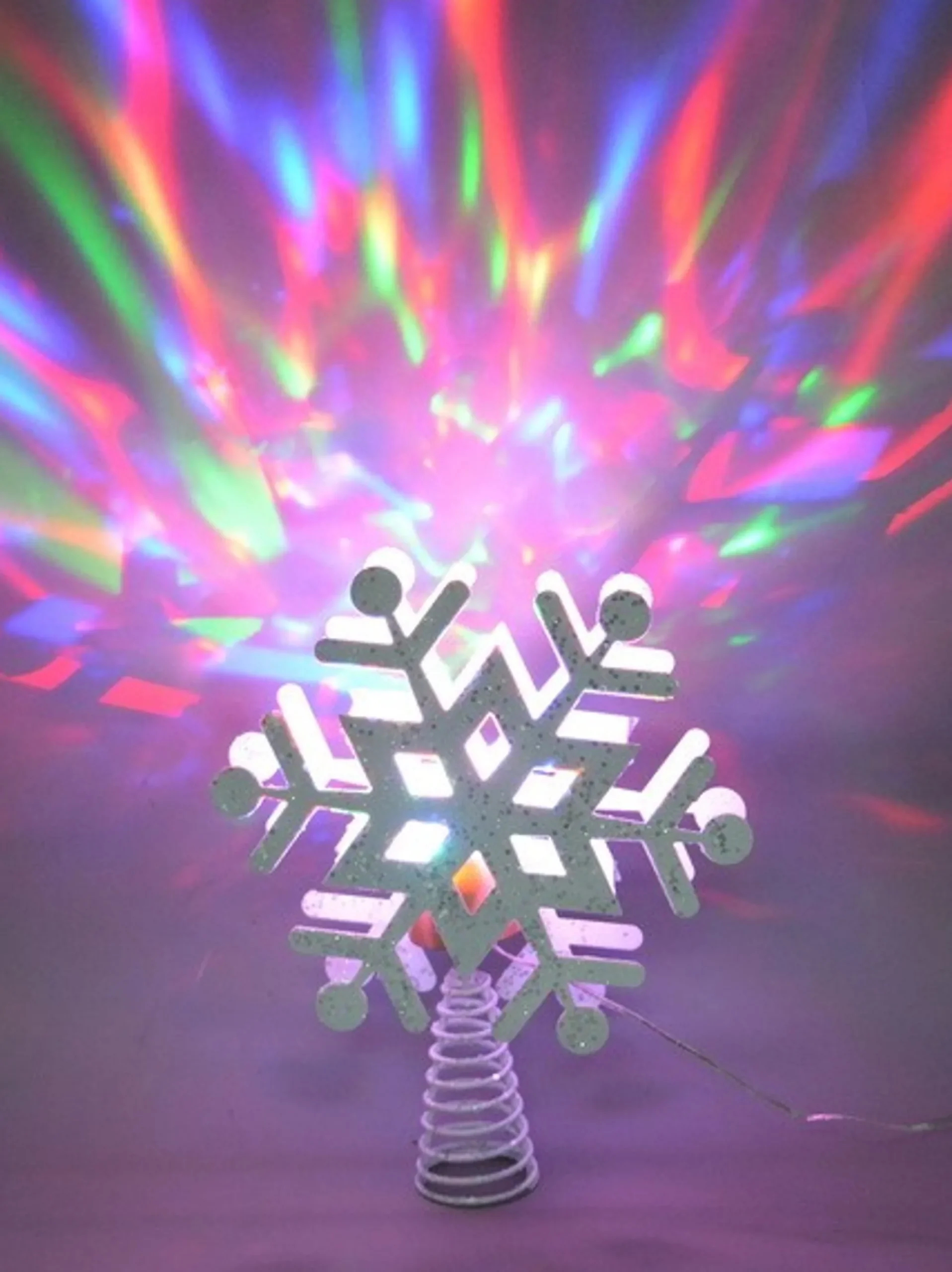 Northlight Snowflake-11.5" Led Lighted Decorative Snowflake Christmas Tree Topper With Projector