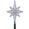 Kurt Adler Stars-10.5" Led 8-Point Star Christmas Tree Topper - Pure White Lights