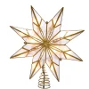Home and Holiday Shops Finials-10 Light 8 Point Gold Capiz Star Tree Topper 9 Inch Ul3147 New