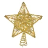 Kurt Adler Finials-20 Light Gold Star Christmas Tree Topper 10 Inch Ul0913Go
