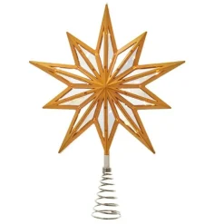 Kurt Adler Finials-25 Light Warm White Twinkle Led Gold Star Tree Topper 13.5 Inch Ad2682