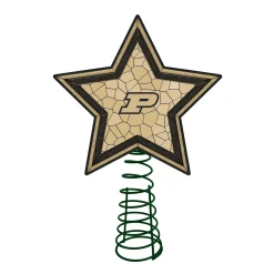 The Memory Company Stars-10" Lighted Beige And Black Star Ncaa Purdue Boilermakers Mosaic Christmas Tree Topper