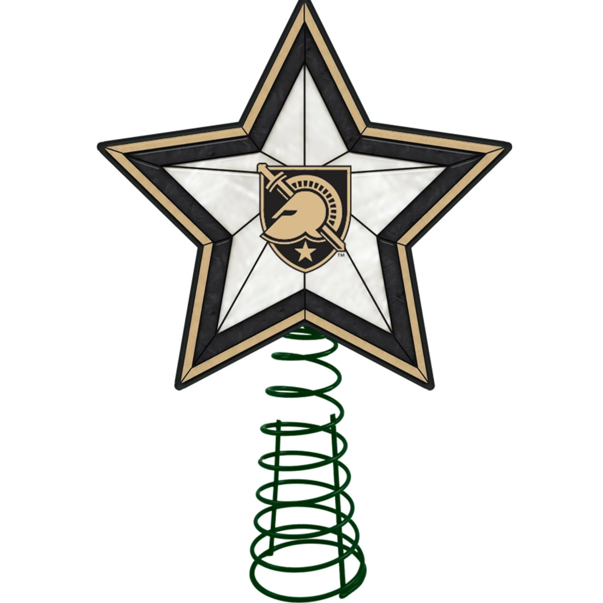 The Memory Company Stars-10" Lighted Black And Beige Star Ncaa Army Black Knights Christmas Tree Topper