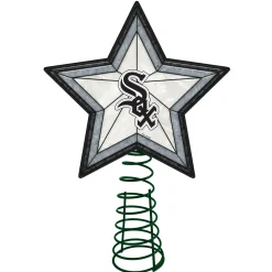The Memory Company Stars-10" Lighted Black And Gray Star Mlb Chicago White Sox Christmas Tree Topper