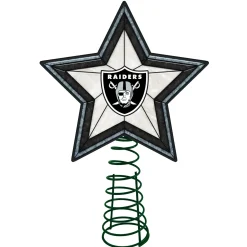 The Memory Company Stars-10" Lighted Black And White Star Nfl Oakland Raiders Christmas Tree Topper