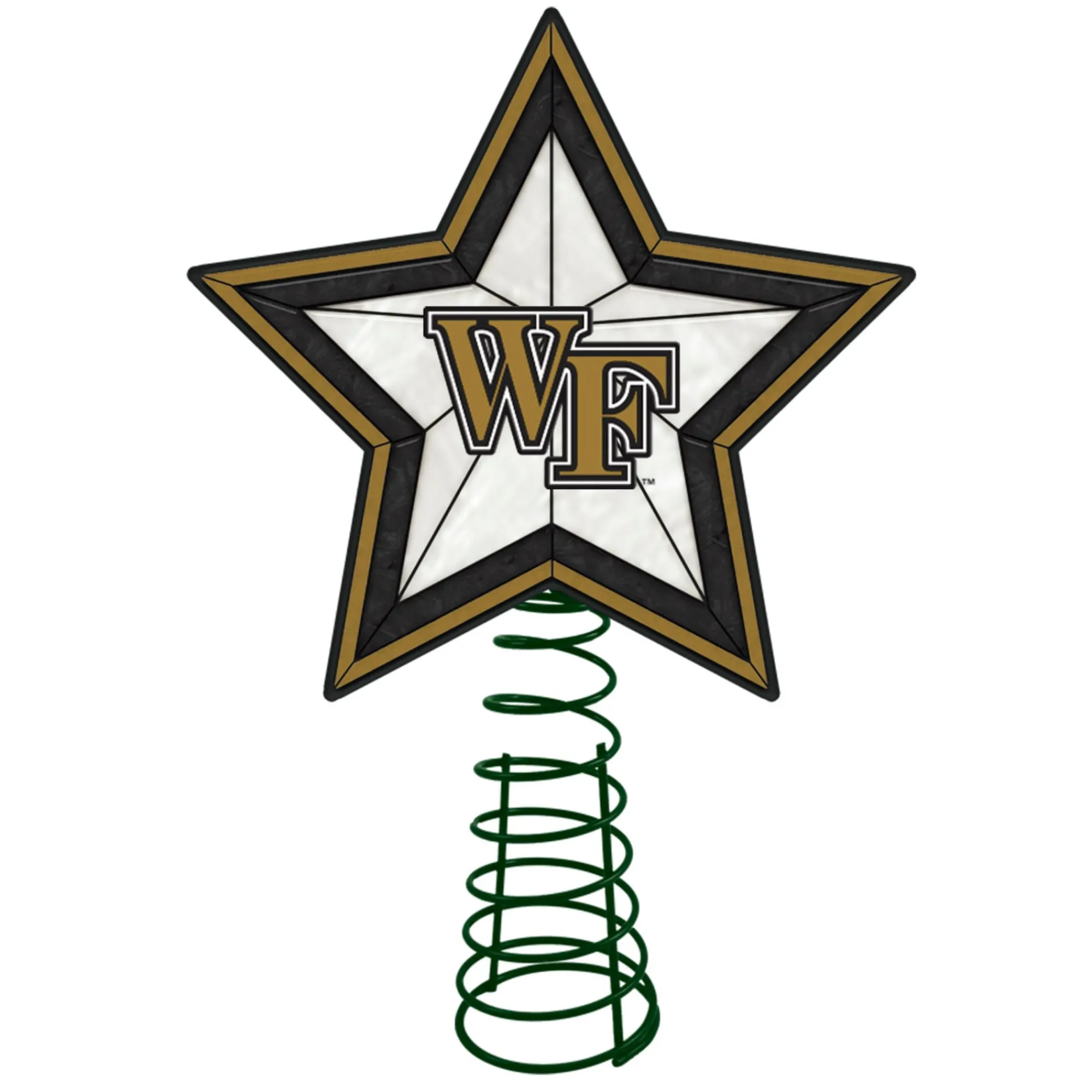 The Memory Company Stars-10" Lighted Black And White Star Ncaa Wake Forest Demon Deacons Christmas Tree Topper