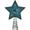 The Memory Company Stars-10" Lighted Blue And Black Star Nhl San Jose Sharks Mosaic Christmas Tree Topper