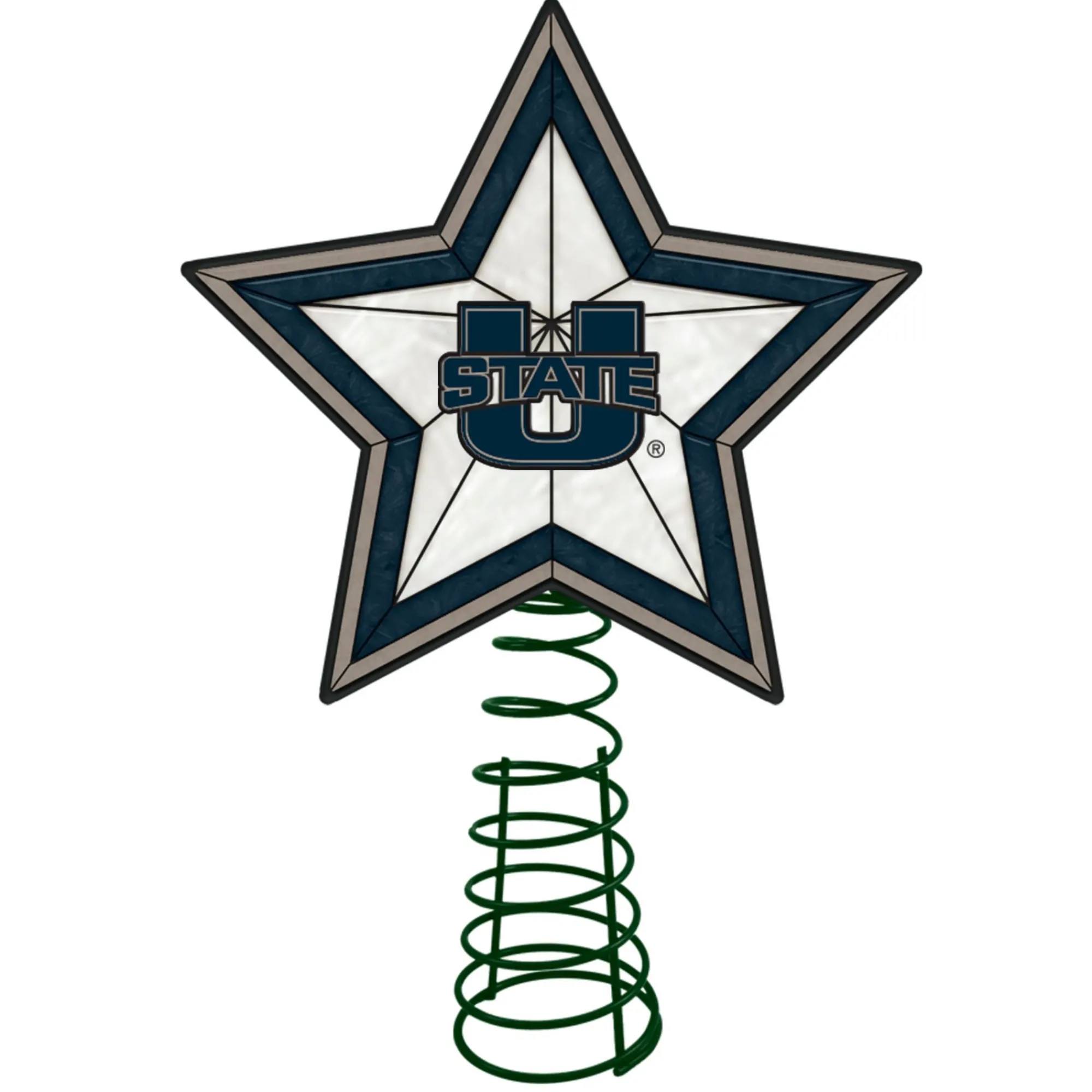 The Memory Company Stars-10" Lighted Blue And Gray Star Ncaa Utah State Aggies Christmas Tree Topper