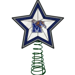 The Memory Company Stars-10" Lighted Blue And Green Star Ncaa Memphis Tigers Christmas Tree Topper