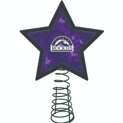 The Memory Company Stars-10" Lighted Blue And Purple Star Mlb Colorado Rockies Mosaic Christmas Tree Topper