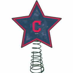 The Memory Company Stars-10" Lighted Blue And Red Star Mlb Cleveland Indians Christmas Tree Topper