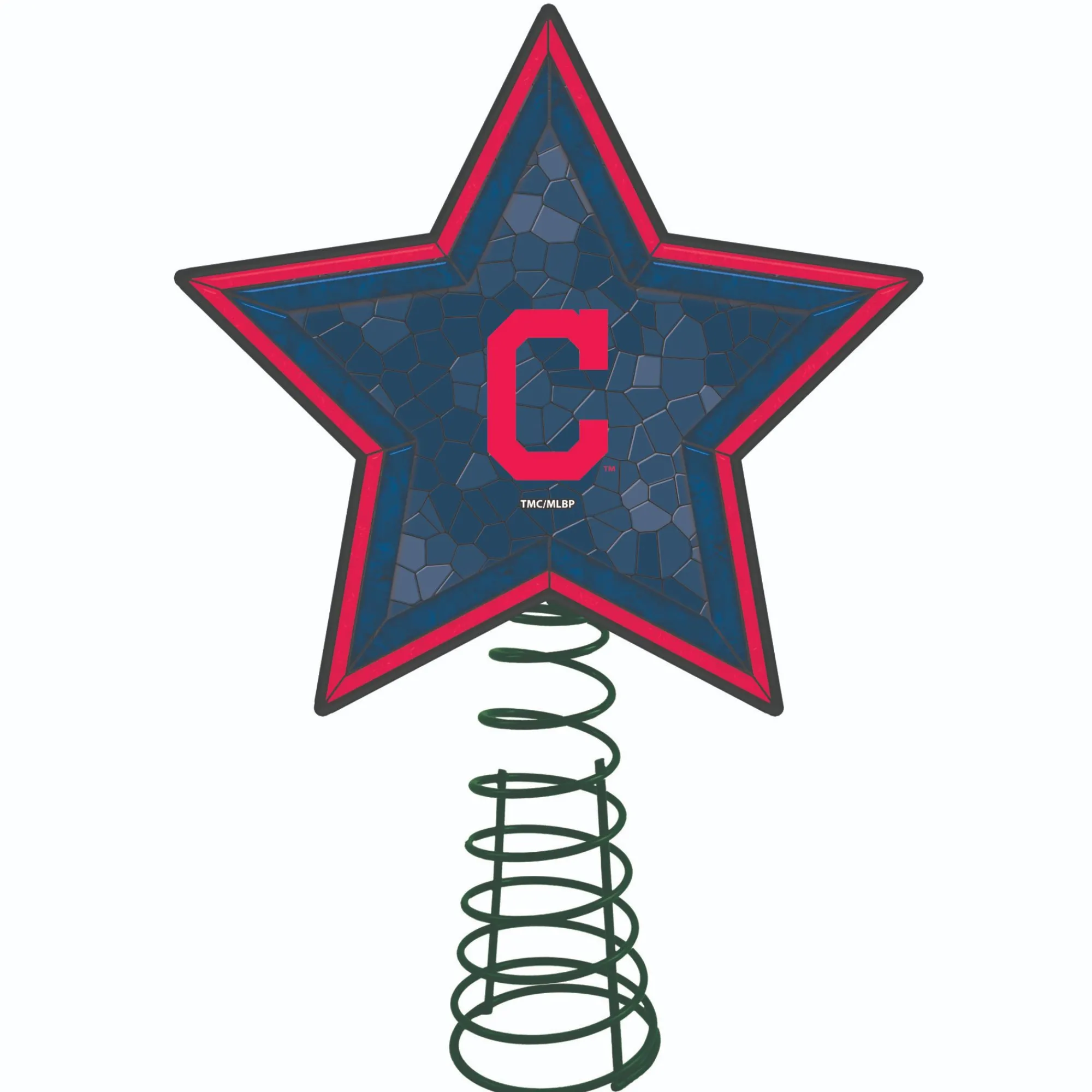 The Memory Company Stars-10" Lighted Blue And Red Star Mlb Cleveland Indians Christmas Tree Topper