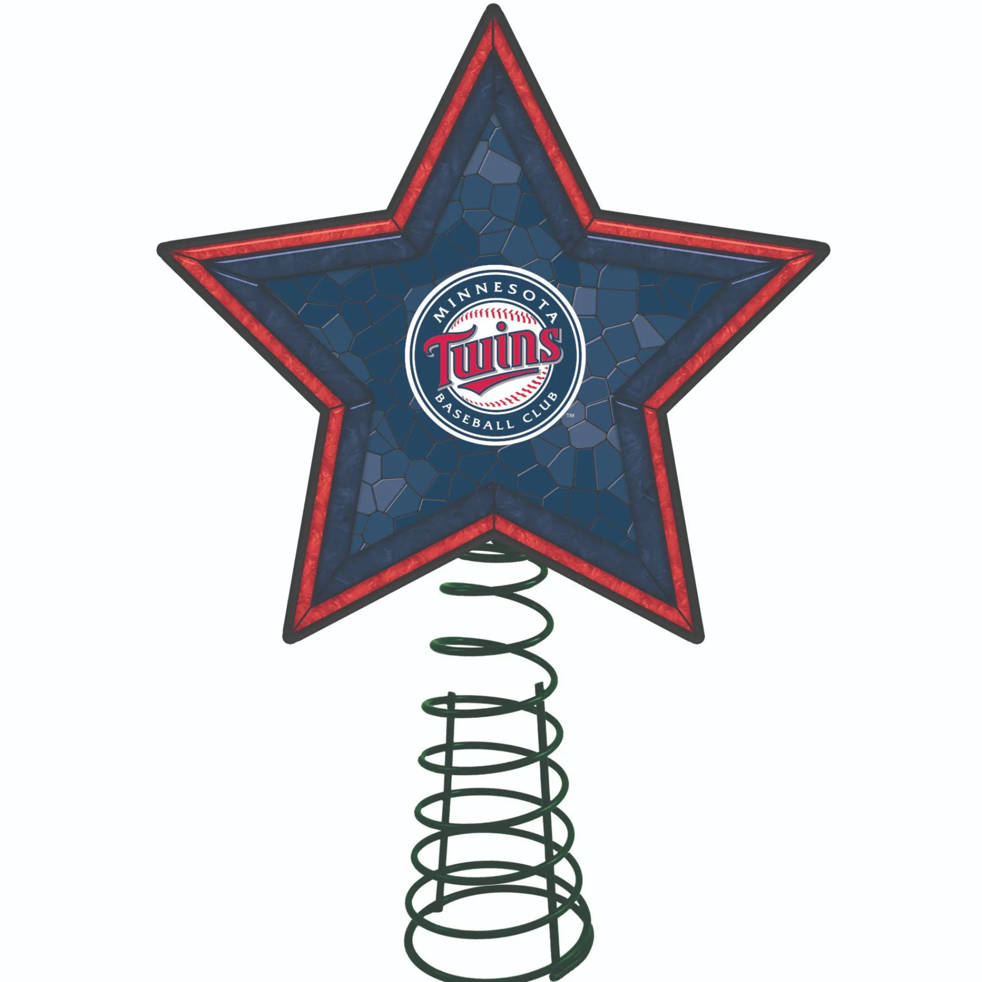 The Memory Company Stars-10" Lighted Blue And Red Star Mlb Minnesota Twins Christmas Tree Topper
