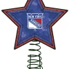 The Memory Company Stars-10" Lighted Blue And Red Star Nhl New York Rangers Mosaic Christmas Tree Topper