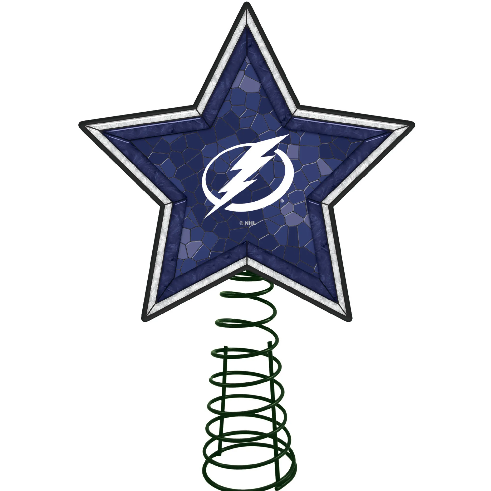 The Memory Company Stars-10" Lighted Blue And White Star Nhl Tampa Bay Lightning Christmas Tree Topper