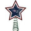 The Memory Company Stars-10" Lighted Blue And White Star Nfl New England Patriots Mosaic Christmas Tree Topper