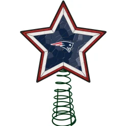 The Memory Company Stars-10" Lighted Blue And White Star Nfl New England Patriots Mosaic Christmas Tree Topper