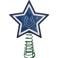 The Memory Company Stars-10" Lighted Blue And White Star Nfl Indianapolis Colts Mosaic Christmas Tree Topper