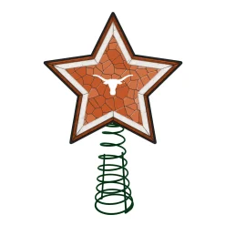 The Memory Company Stars-10" Lighted Brown And White Star Ncaa Texas Longhorns Christmas Tree Topper
