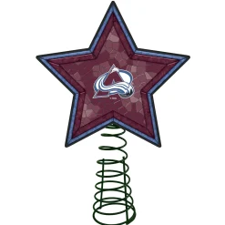 The Memory Company Stars-10" Lighted Burgundy Purple And Blue Mosaic Style Star Nhl Colorado Avalanche Christmas Tree Topper