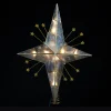 Kurt Adler Stars-15" Lighted Capiz & Gold Plated Bethlehem Star Christmas Tree Topper - Clear Lights